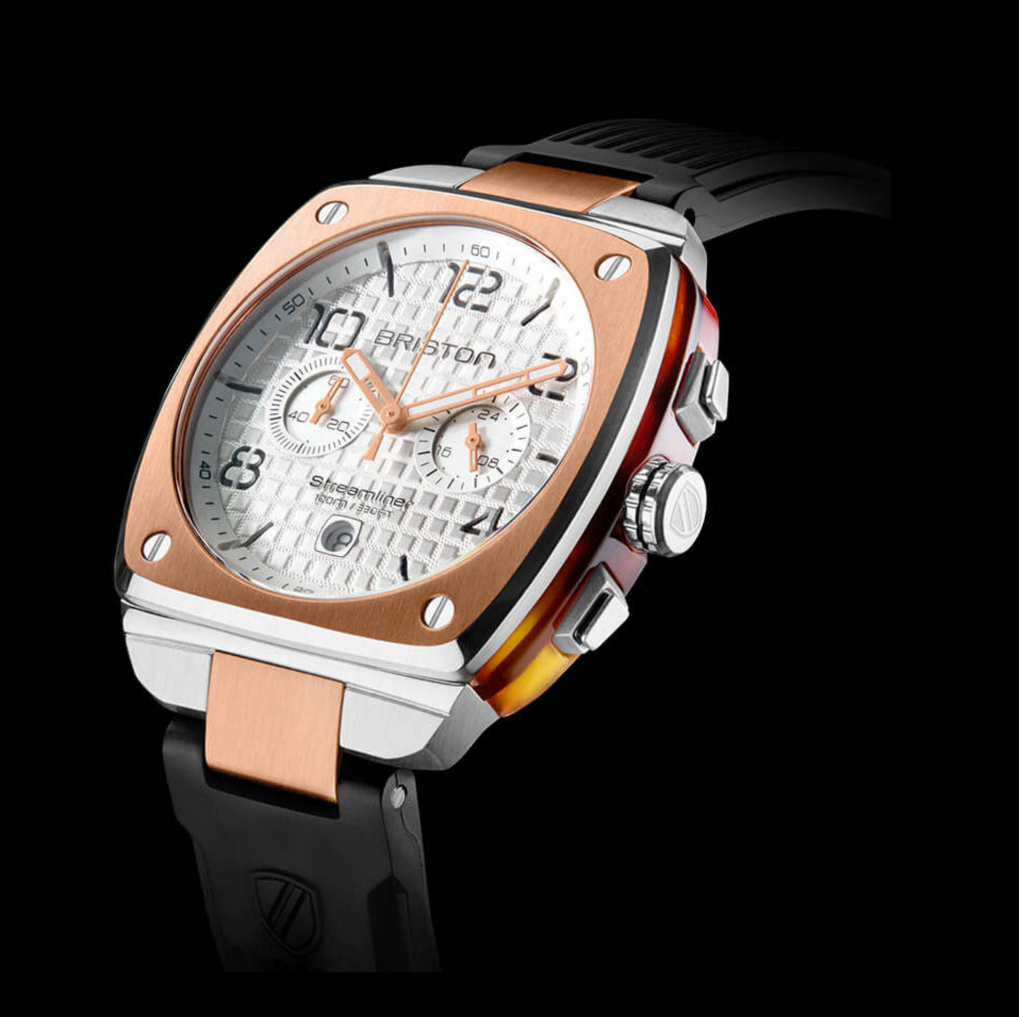 STREAMLINER URBAN ACIER BICOLORE ET ACÉTATE 42 – CADRAN BLANC OU NOIR