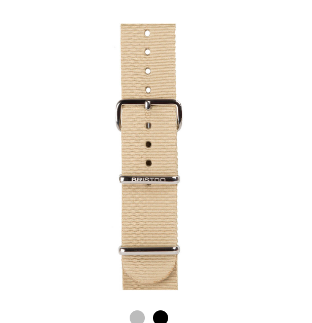 BRACELET TYPE NATO 20MM BOUCLE ACIER SOLID COLOR - BRISTON