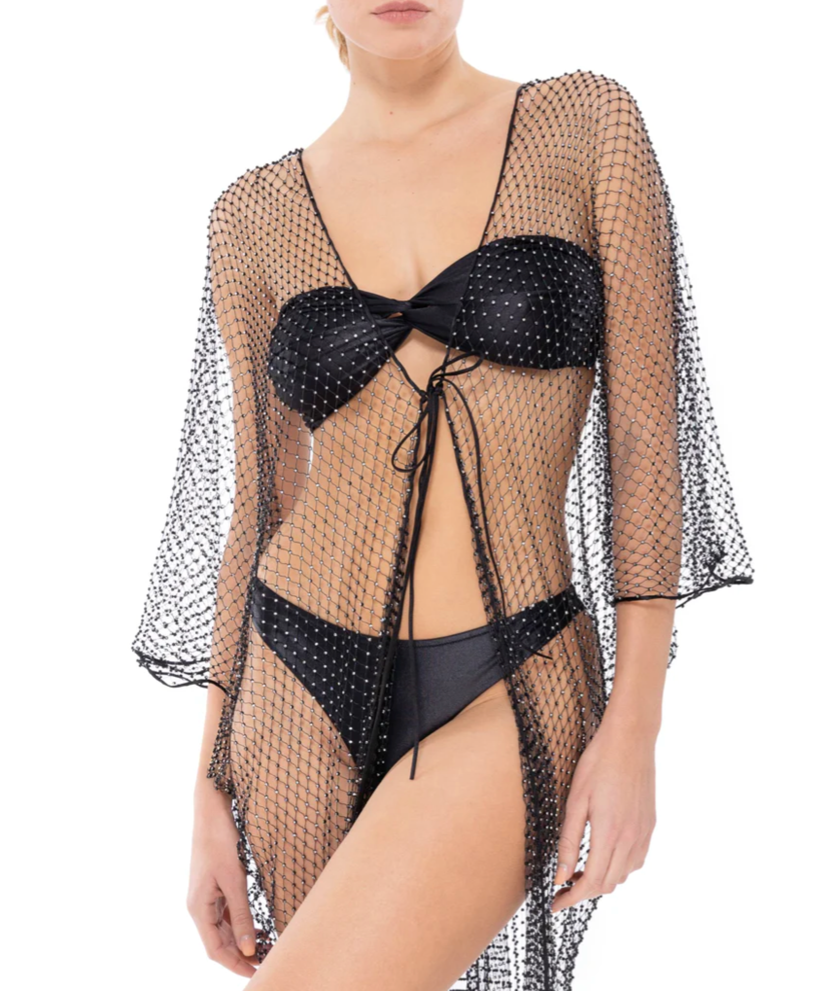 KIMONO HANDMADE CRYSTAL COVERUP DANWARD – PASHA ST BARTH