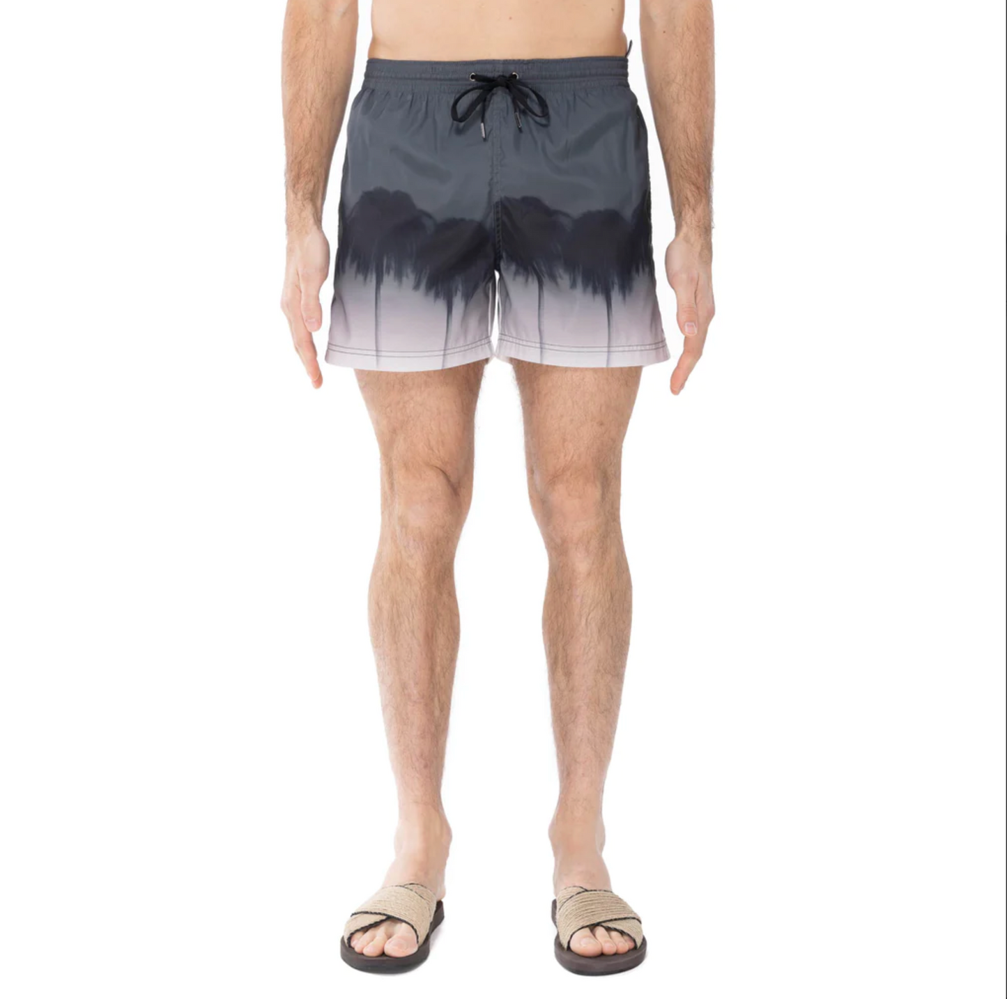 SHORT CAPRI WEEPING PALM PRINT BLACK - DANWARD