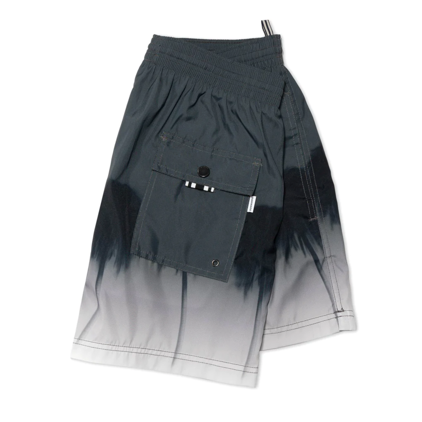 SHORT CAPRI WEEPING PALM PRINT BLACK - DANWARD