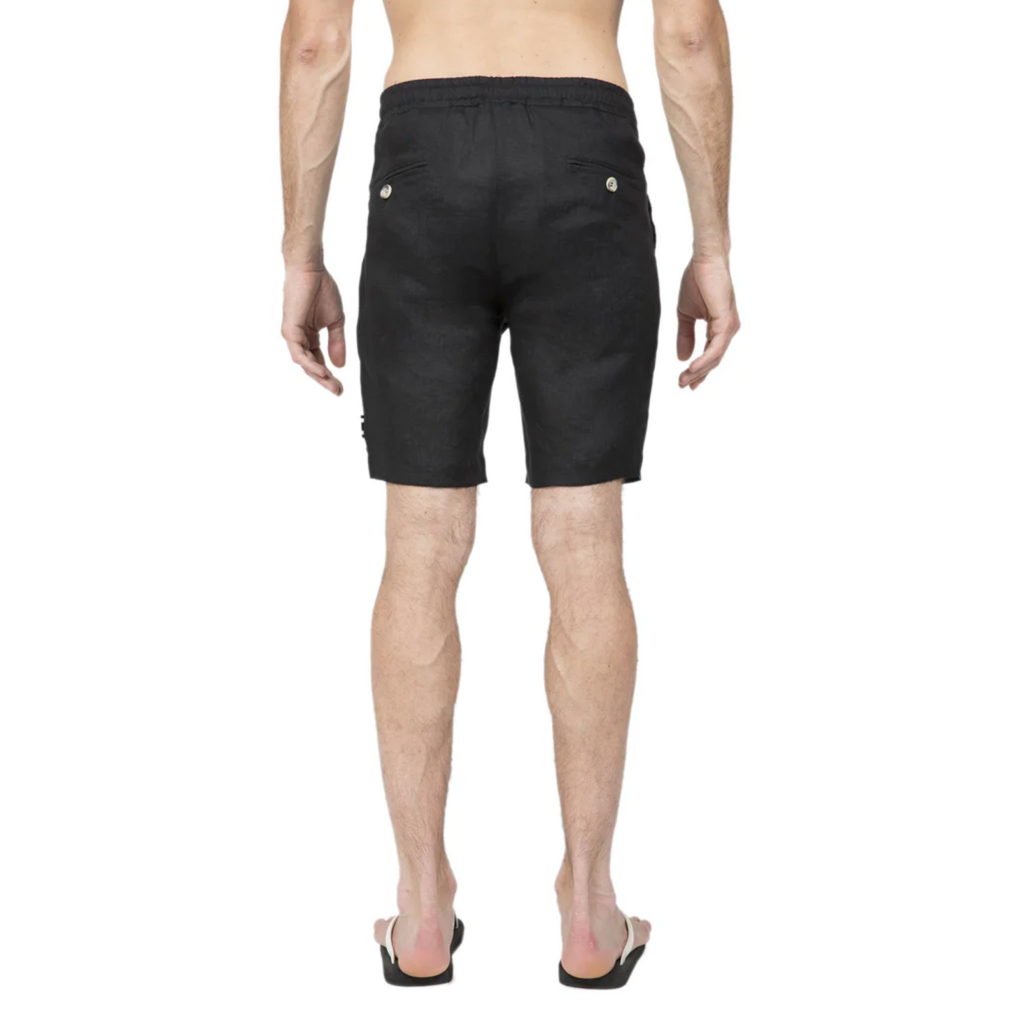 SHORT LIN ELASTICATED WITH DRAWSTRING NOIR - DANWARD