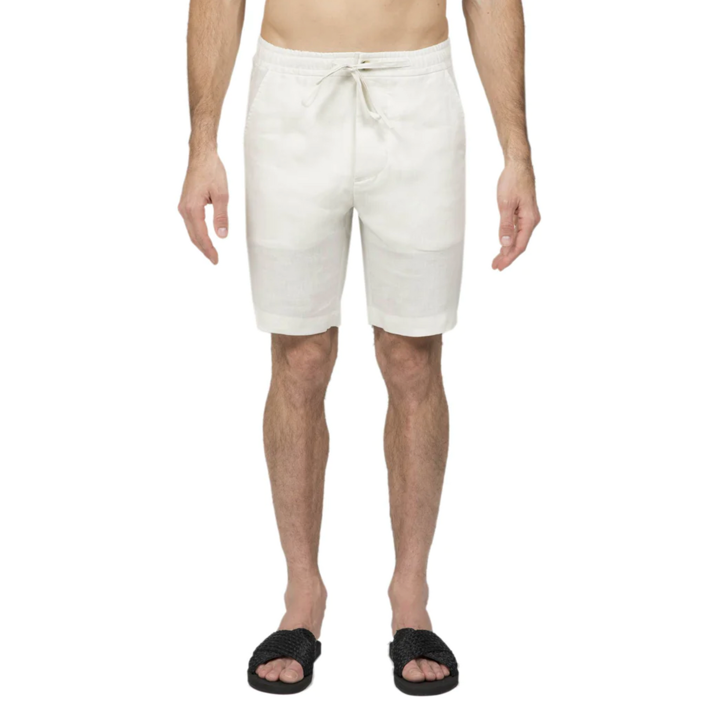 SHORTS LINO ELÁSTICO CON CORDÓN MARFIL - DANWARD