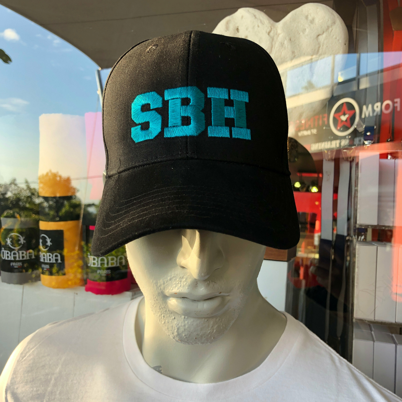 CAP SBH NOIR / TURQUOISE REGLABLE X PASHA ST BARTH