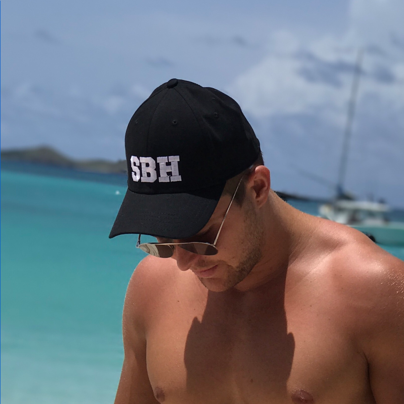 GORRA SBH NEGRO/GRIS PLATA STRETCH X PASHA ST BARTH