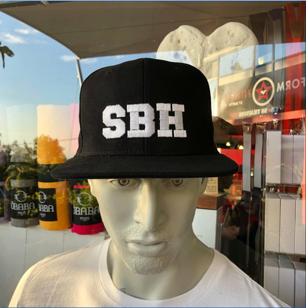 CAP SBH NOIR VISIERE PLATE X PASHA ST BARTH