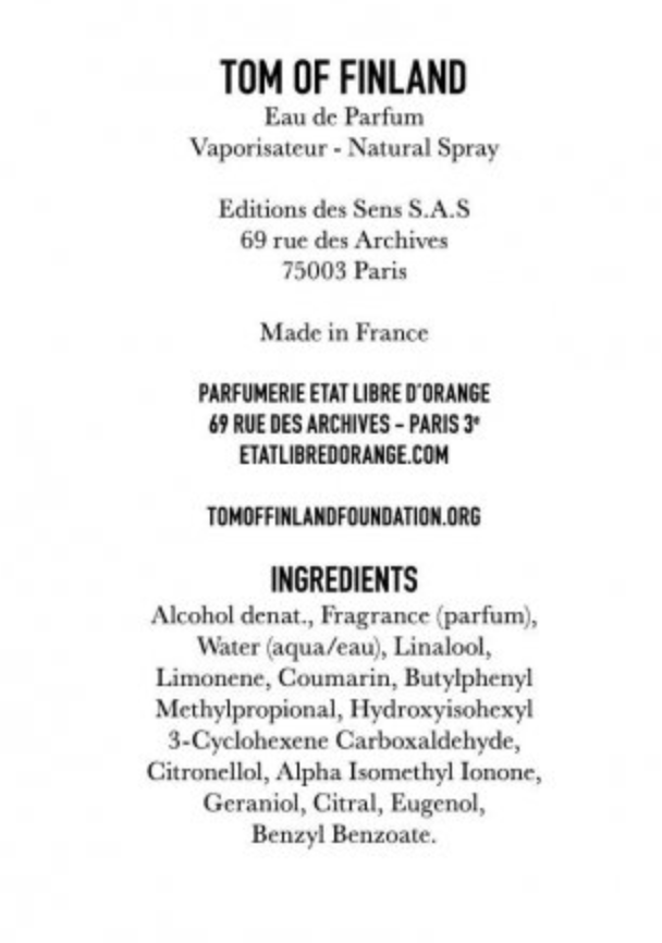 TOM OF FINLAND SPRAY / CLEAN SUEDE 100ML (Eau de Parfum) - ÉTAT LIBRE D'ORANGE (Paris)