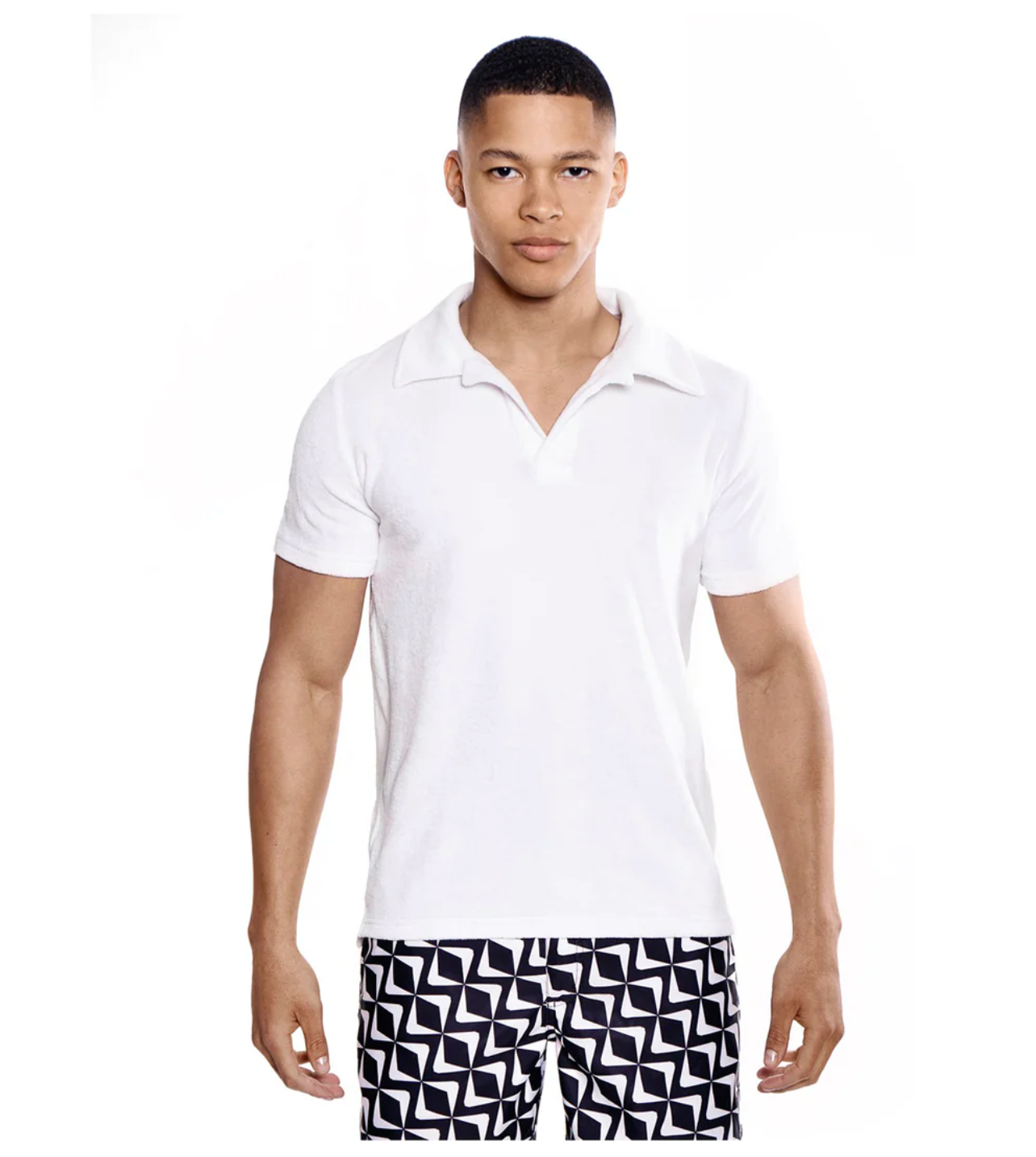POLO RIVIERA TERRY EPONGE BLANC