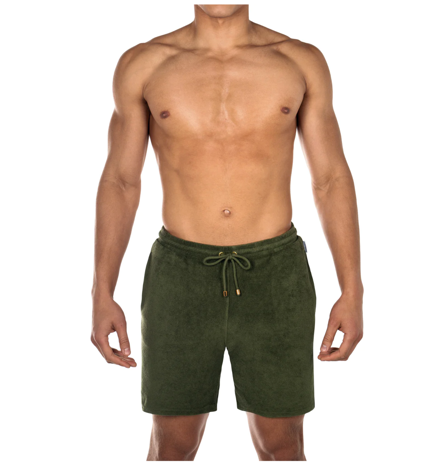 SHORT RIVIERA TERRY EPONGE VERT KAKI