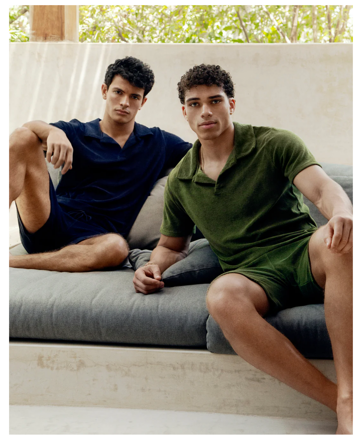 SHORT RIVIERA TERRY EPONGE VERT KAKI
