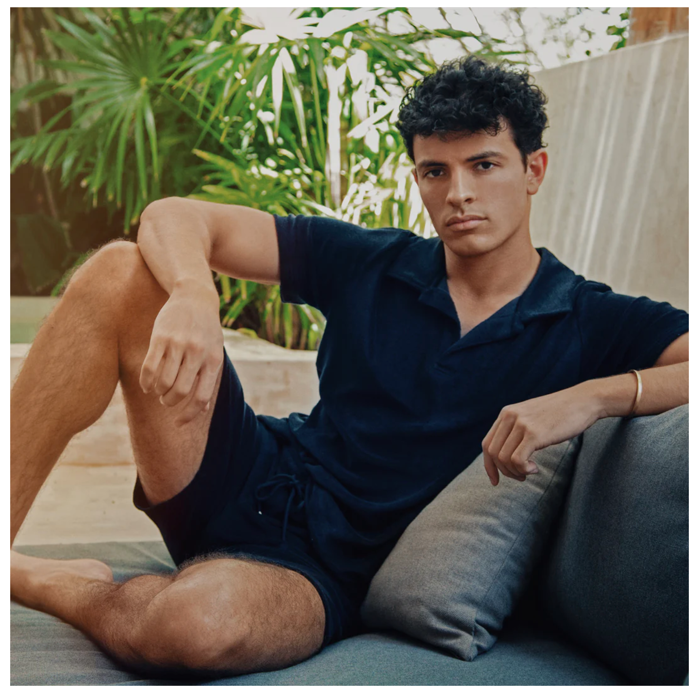 SHORT RIVIERA TERRY BLEU MARINE