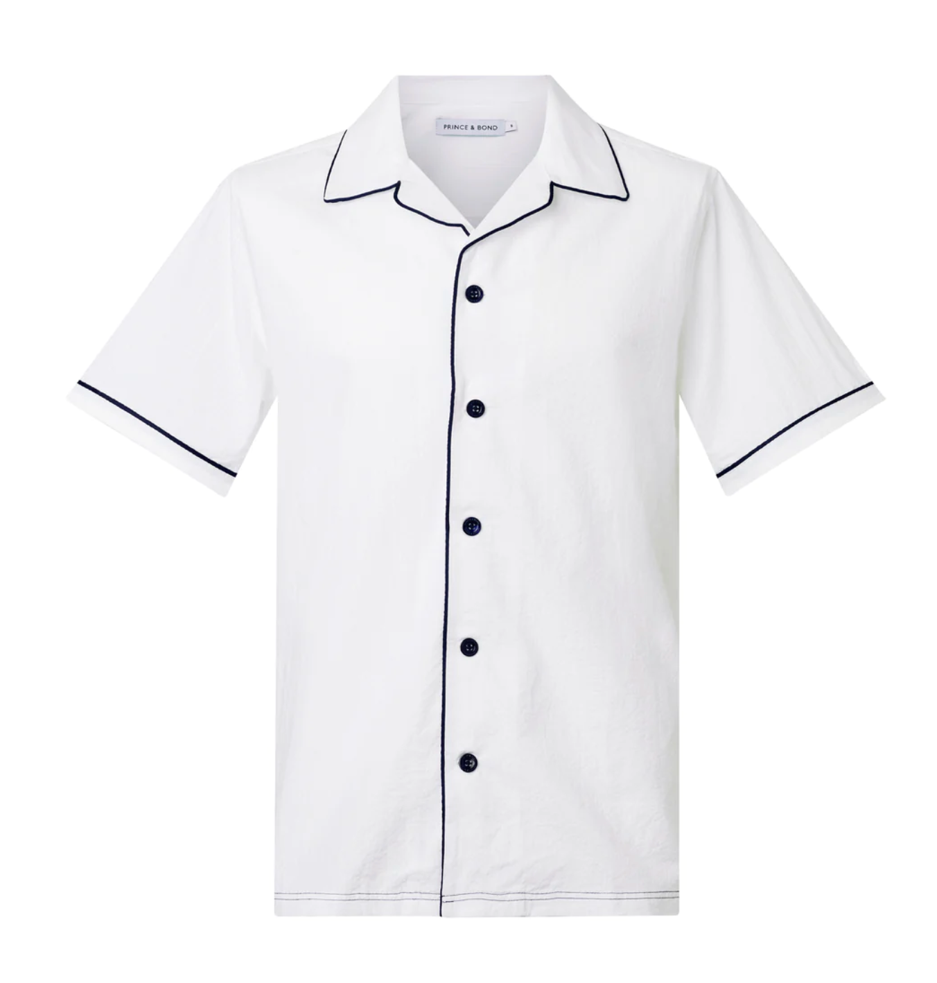 SHIRT LUKA PIPPING WHITE / NAVY PRINCE & BOND