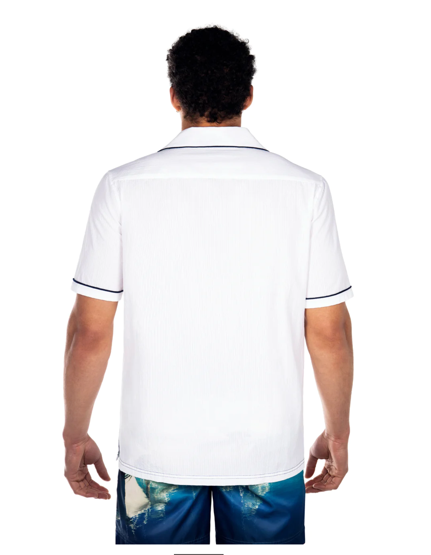 SHIRT LUKA PIPPING WHITE / NAVY PRINCE & BOND
