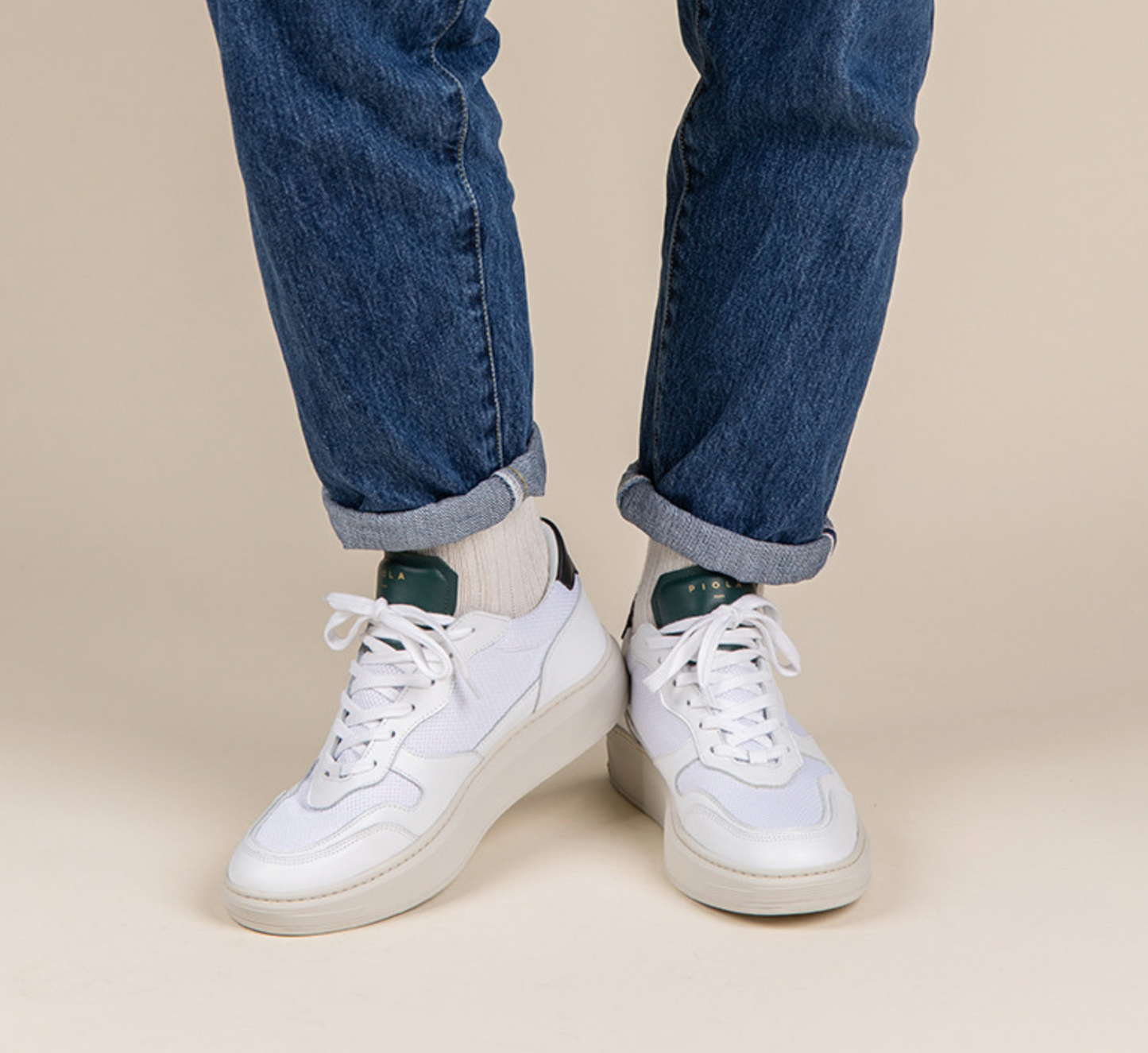 SNEAKERS BLANCO VERDE NEGRO - PIOLA