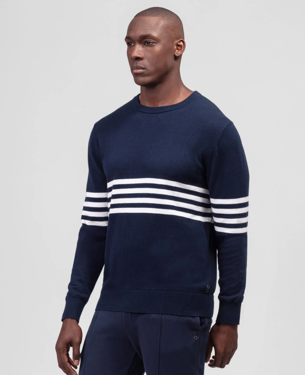 CASHMERE COTTON SWEAT STRIPES - RON DORFF