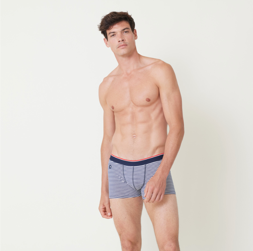 BOXER MARIUS MARINIERE RAYE BLEU ET BLANC - LE SLIP FRANCAIS