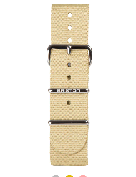 BRACELET TYPE NATO 20MM BOUCLE ACIER SOLID COLOR - BRISTON