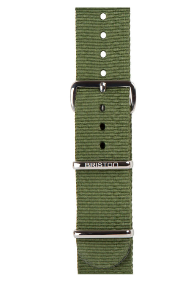 BRACELET TYPE NATO 20MM BOUCLE ACIER SOLID COLOR - BRISTON