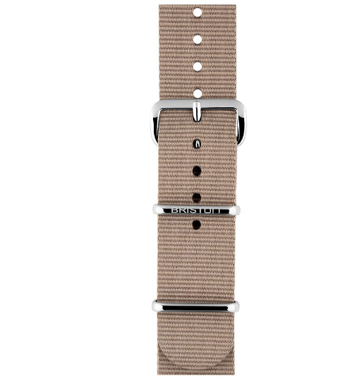 BRACELET TYPE NATO 20MM BOUCLE ACIER SOLID COLOR - BRISTON