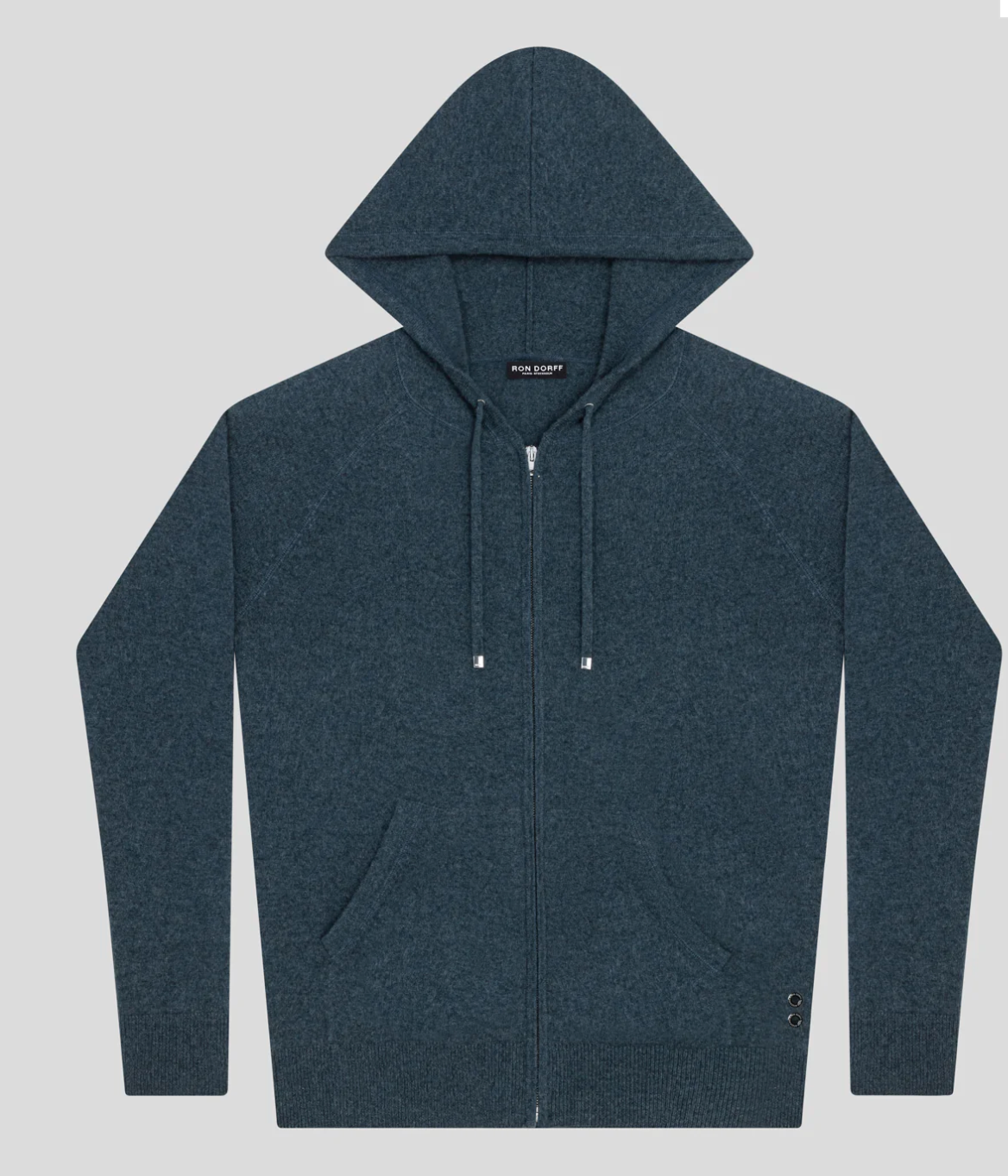 CASHMERE ZIPPED HOODIE DARK SAGE - RON DORFF