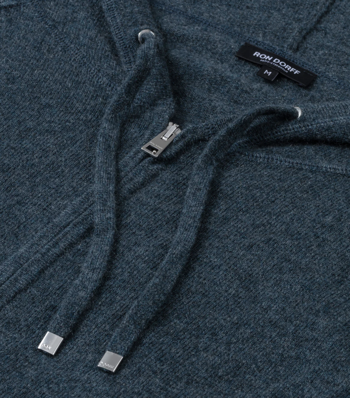 CASHMERE ZIPPED HOODIE DARK SAGE - RON DORFF