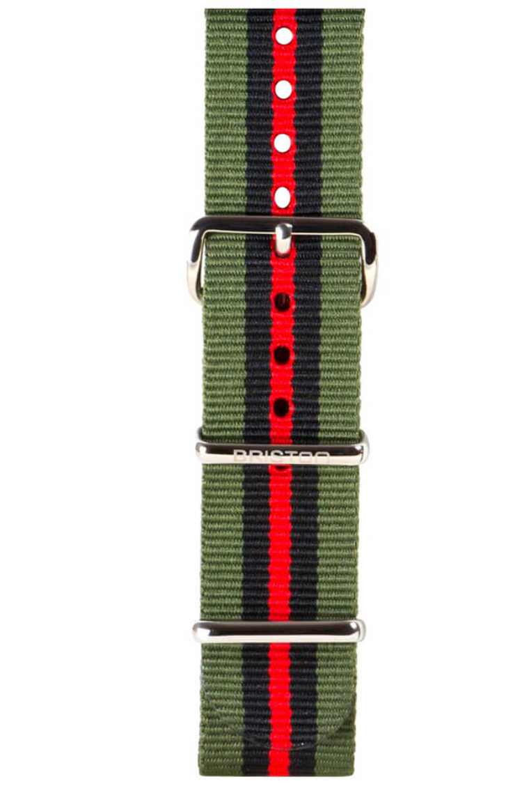 BRACELET TYPE NATO 20MM BOUCLE ACIER RAYURE - BRISTON