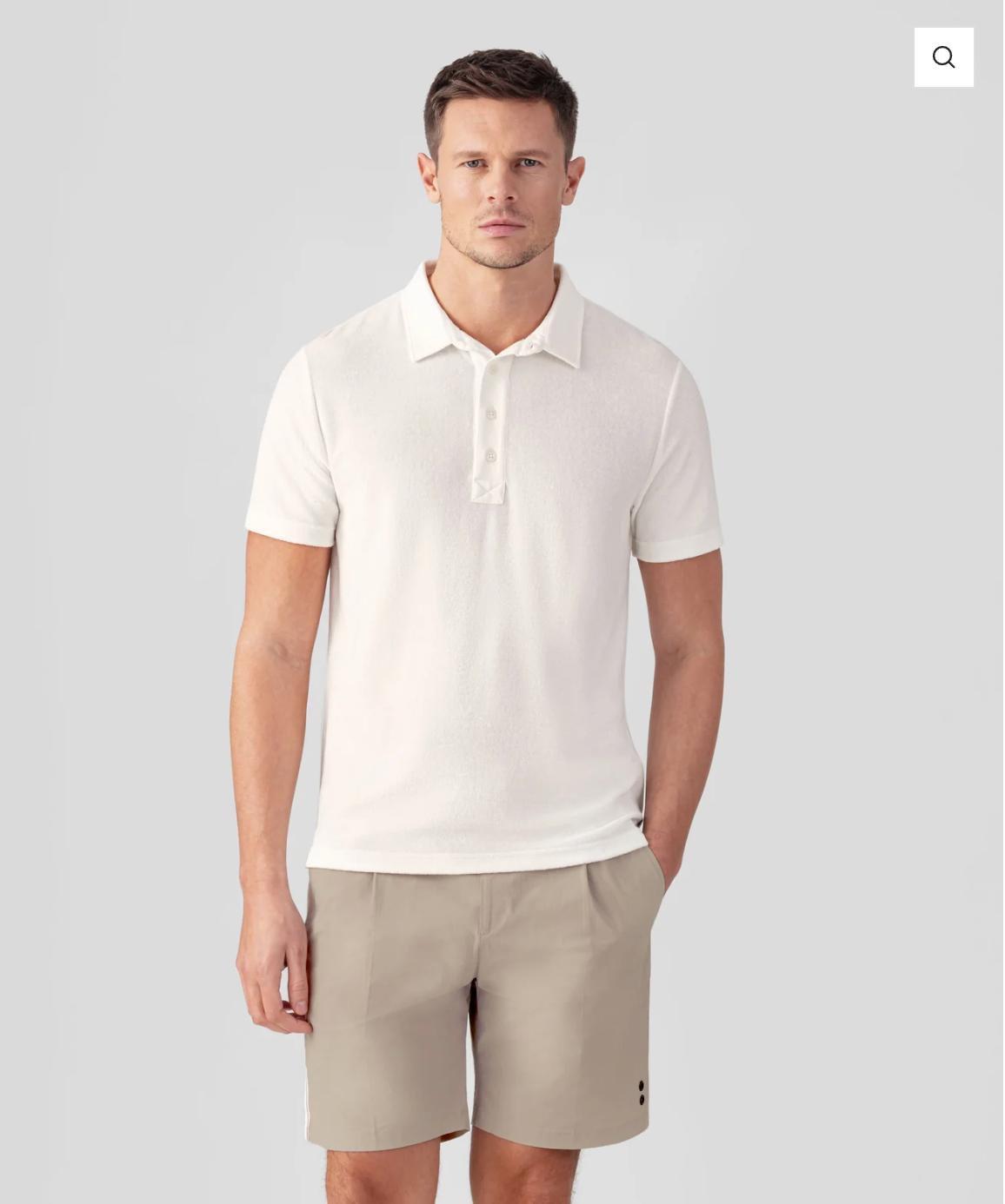 COTTON TERRY POLO SHIRT WITH PIQUÉ COLLAR - RON DORFF