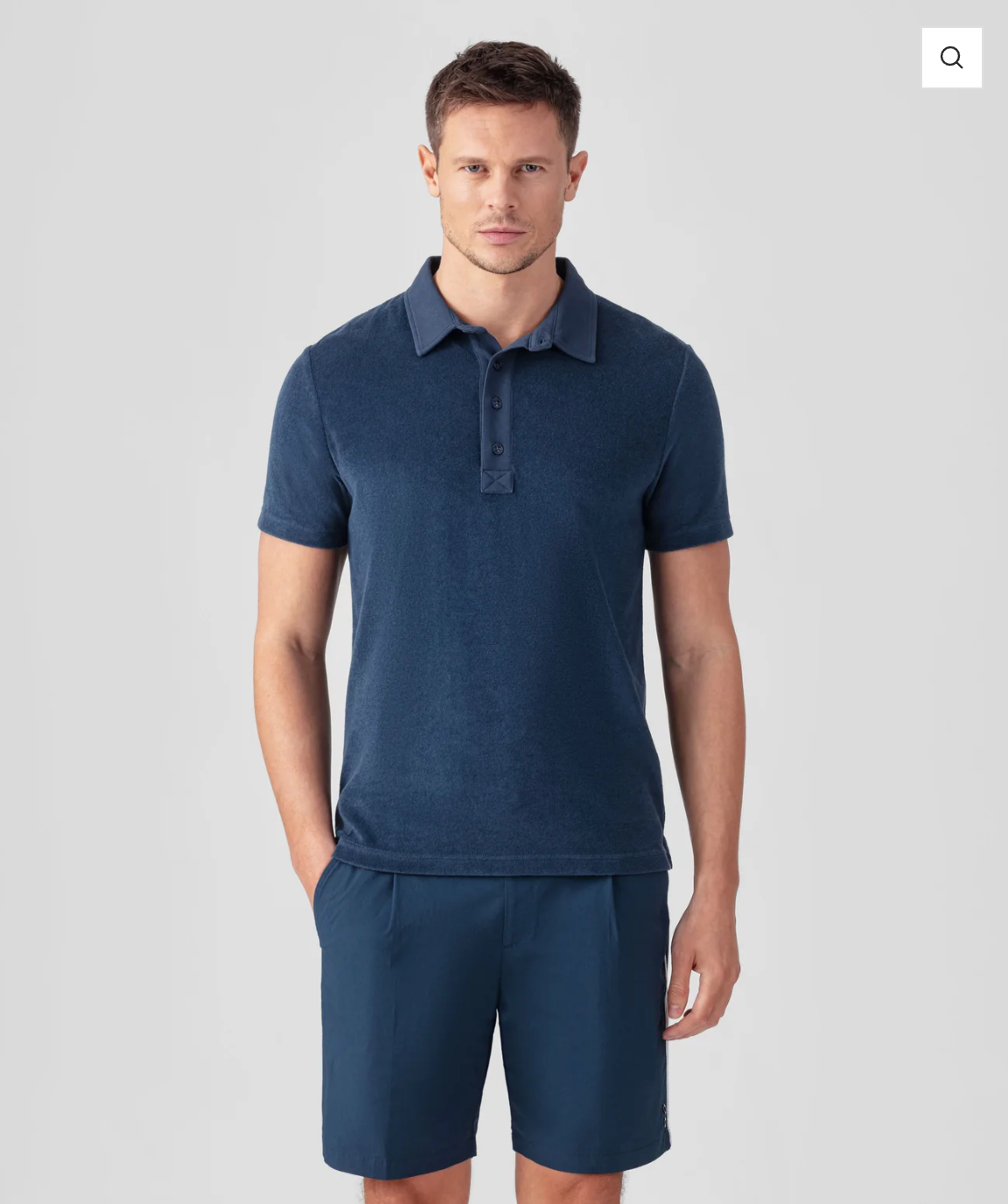 COTTON TERRY POLO SHIRT WITH PIQUÉ COLLAR - RON DORFF