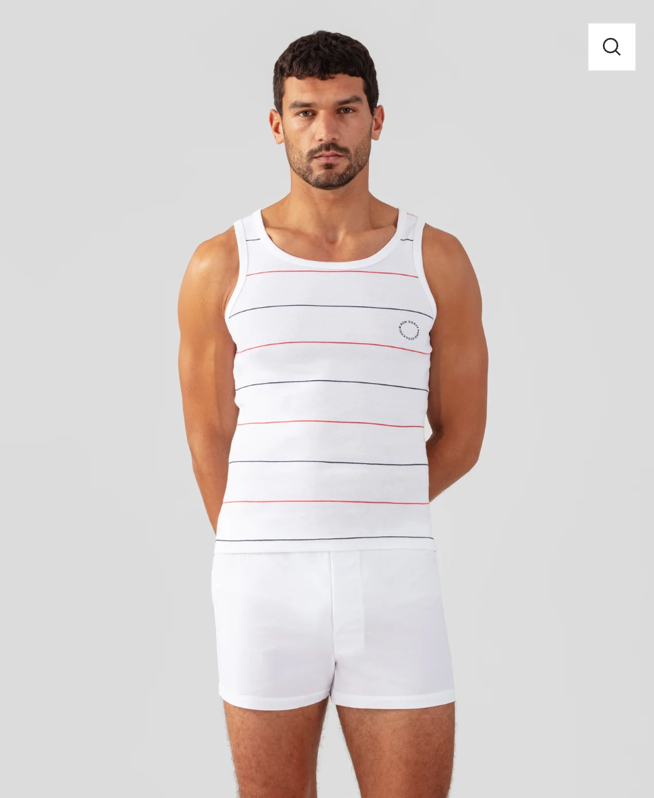 TANK TOP RIBBED TENNIS STRIPES - RON DORFF