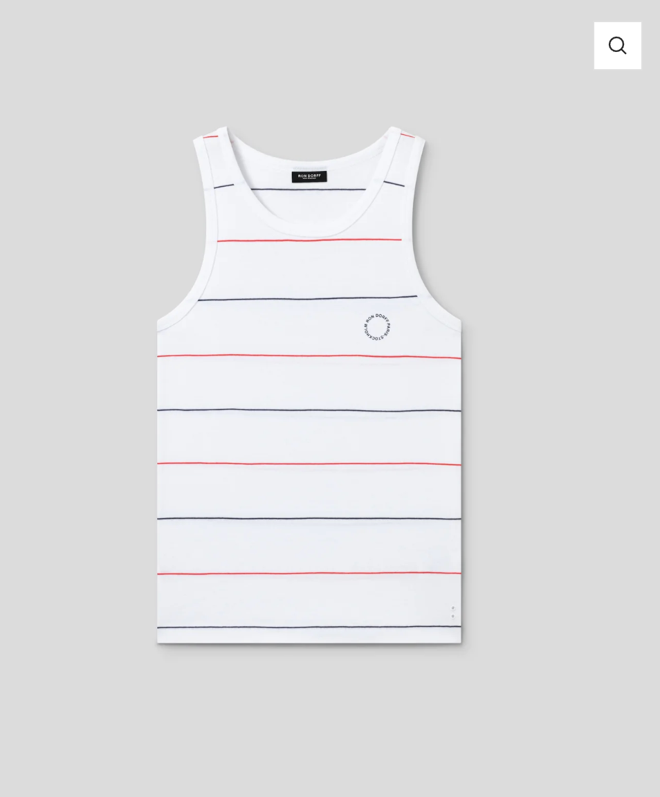 TANK TOP RIBBED TENNIS STRIPES - RON DORFF