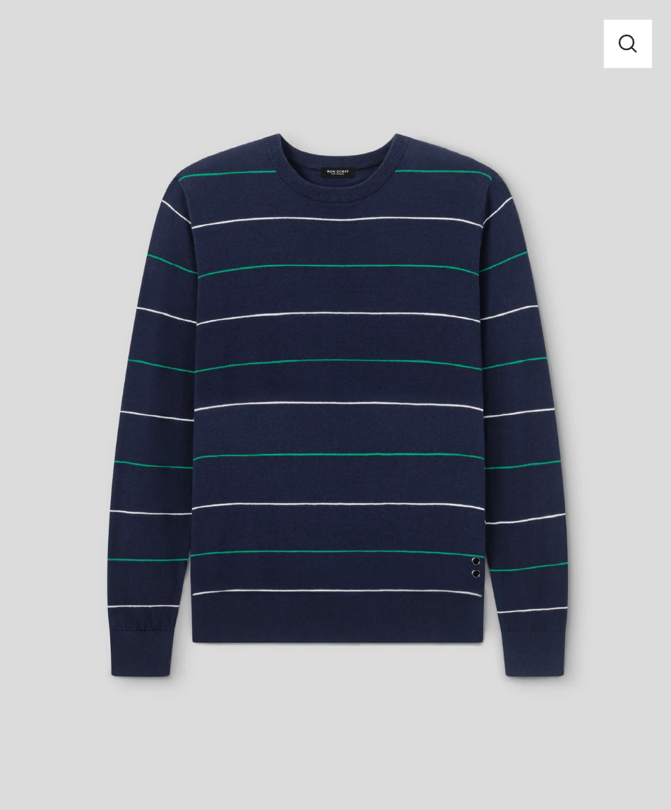 CASHMERE COTTON SILK TENNIS STRIPES SWEATSHIRT - RON DORFF