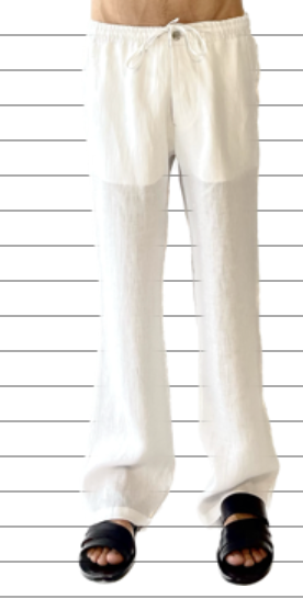 ELASTICATED LINEN TROUSERS WITH DRAWSTRING - DANWARD
