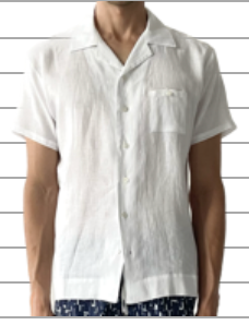 LINEN MC SHIRT UNI / STRIPED - DANWARD