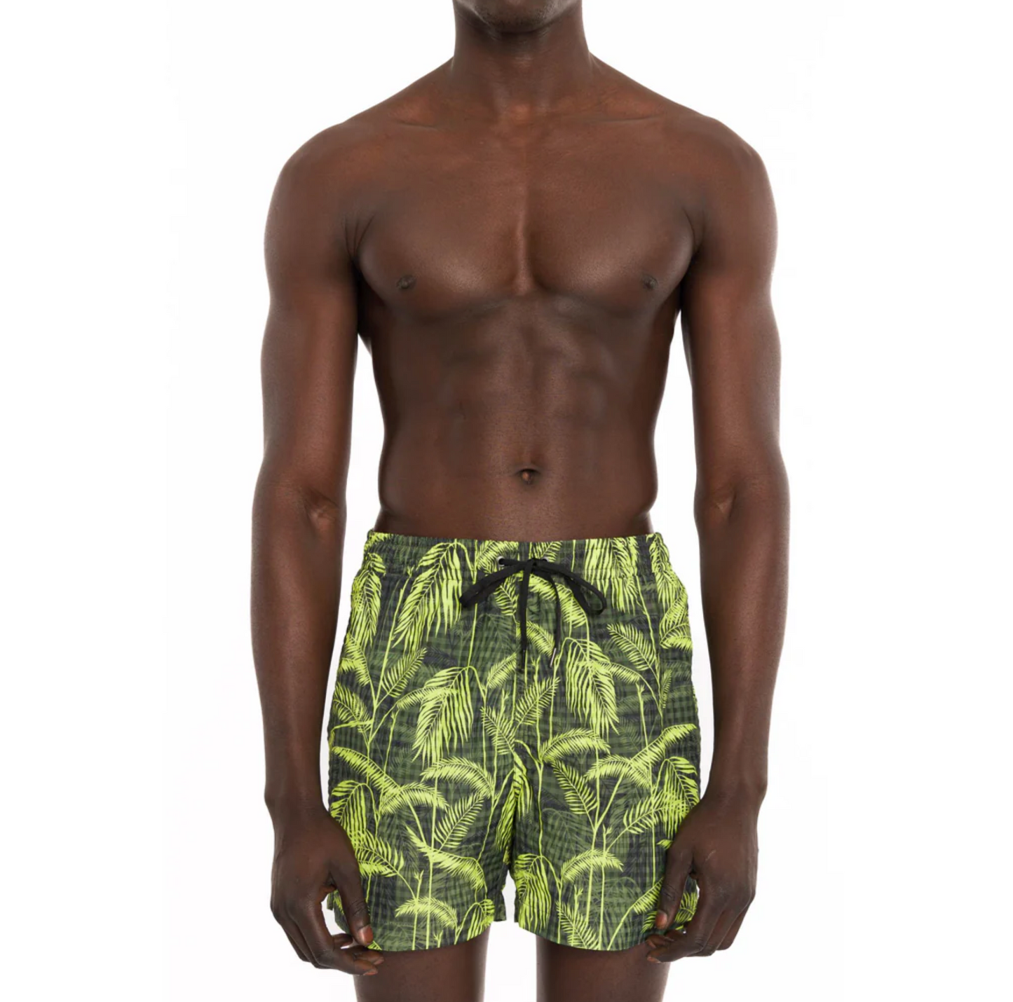 PALM TREE LEMON CAPRI SHORTS - DANWARD