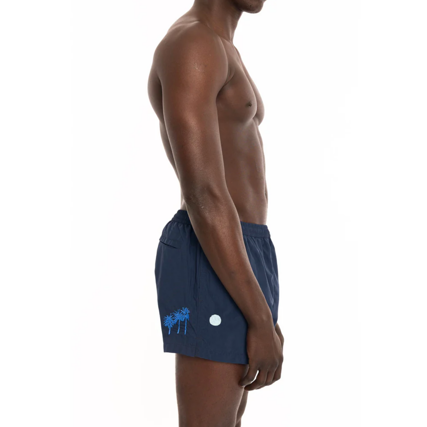 SHORTS GIGLIO PALM TREE EMB NAVY - DANWARD