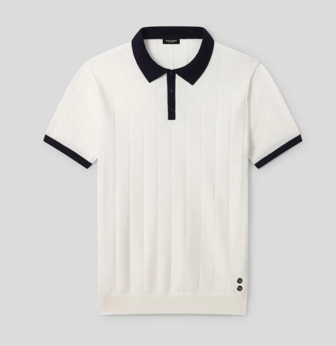 POLO DE ALGODÓN LÍNEAS VERTICALES BLANCO O MARINO - RON DORFF