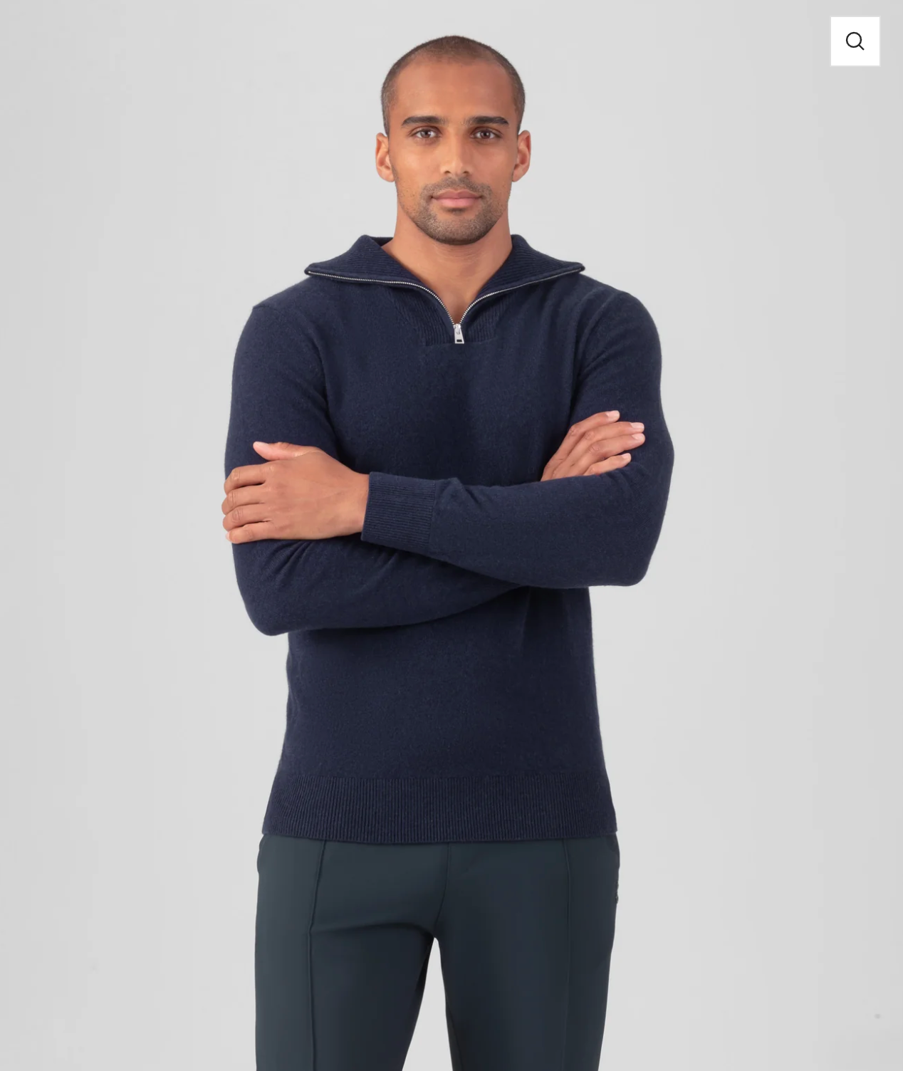 CASHMERE & WOOL ZIP PULLOVER - RON DORFF