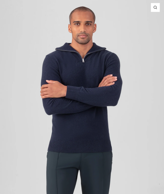 CASHMERE & WOOL ZIP PULL OVER - RON DORFF