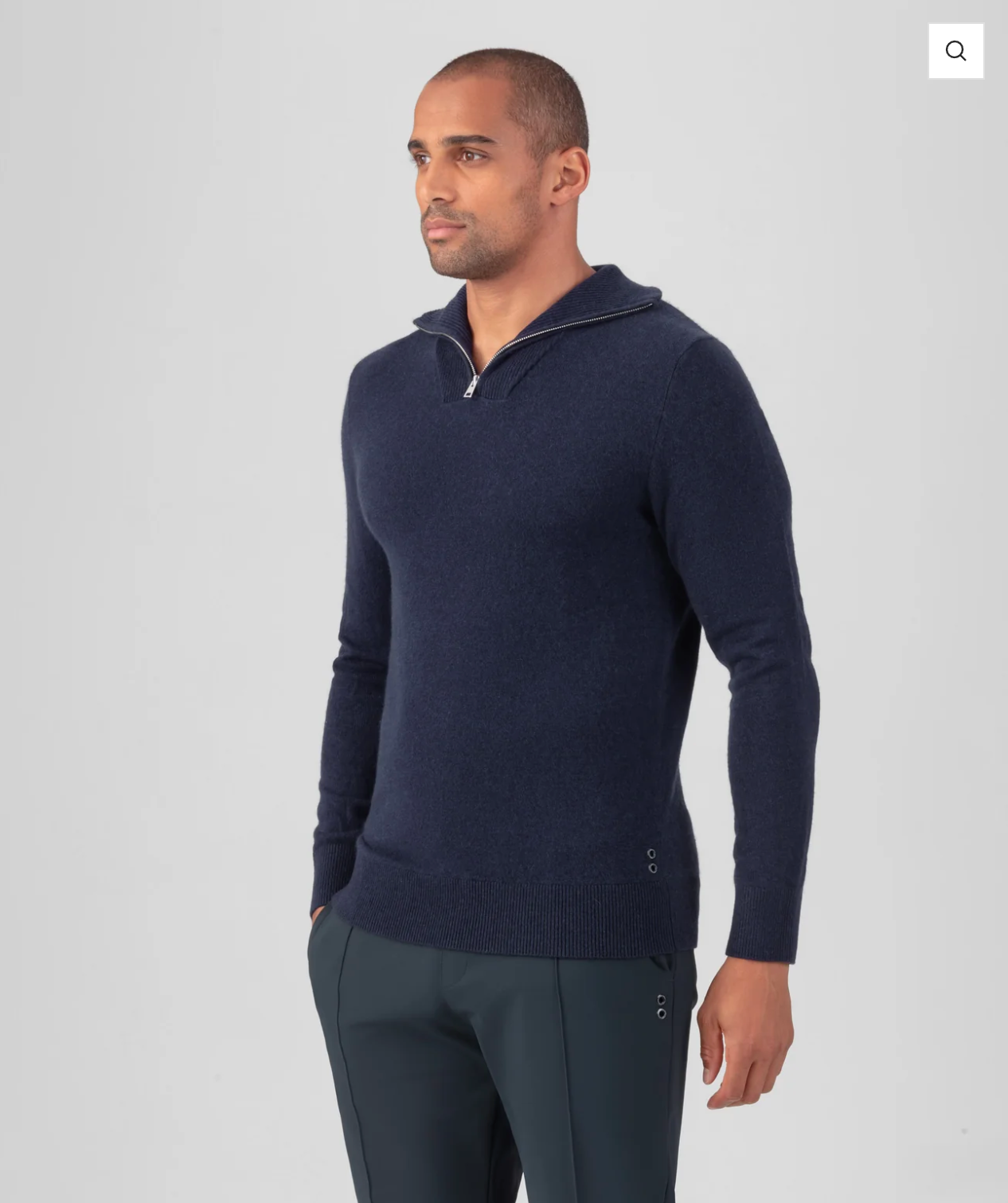 CASHMERE & WOOL ZIP PULLOVER - RON DORFF