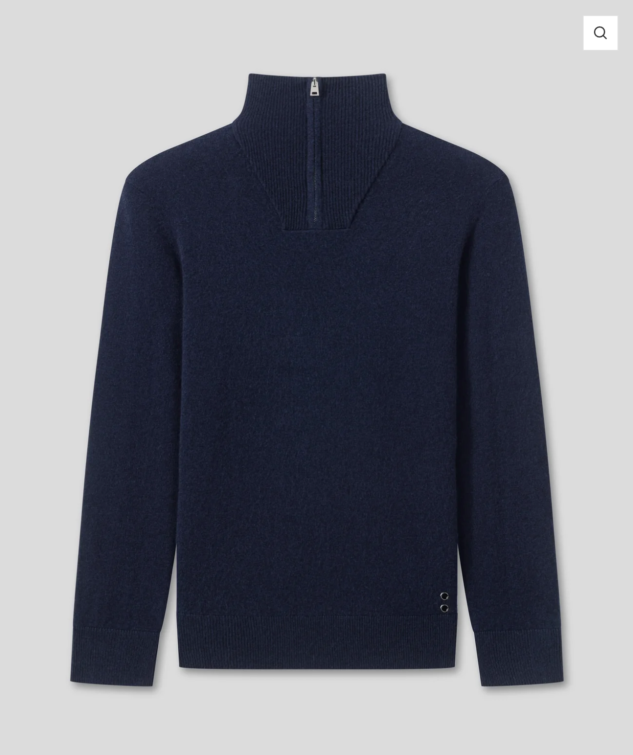 CASHMERE & WOOL ZIP PULLOVER - RON DORFF