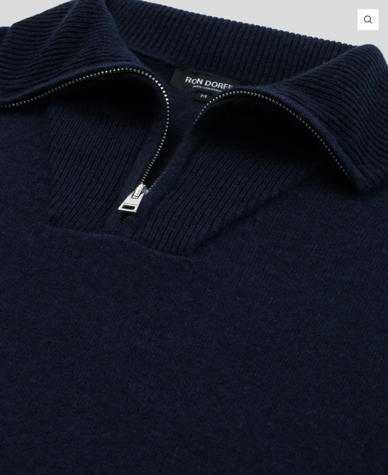 CASHMERE & WOOL ZIP PULLOVER - RON DORFF