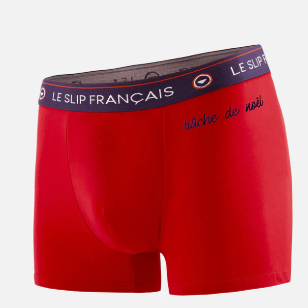 BOXER LE REDOUTABLE ROUGE BRODÉ "BUCHE DE NOEL"- LE SLIP FRANCAIS