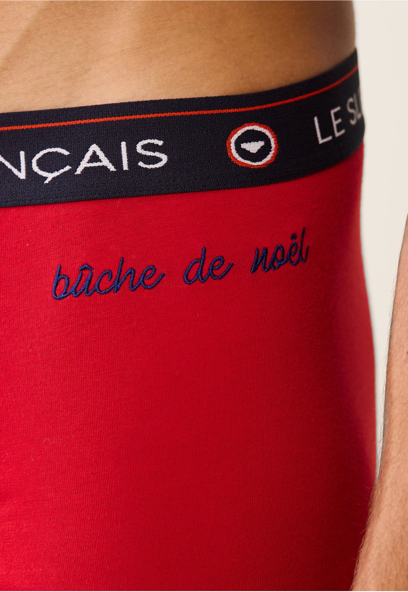 BOXER LE REDOUTABLE ROUGE BRODÉ "BUCHE DE NOEL"- LE SLIP FRANCAIS