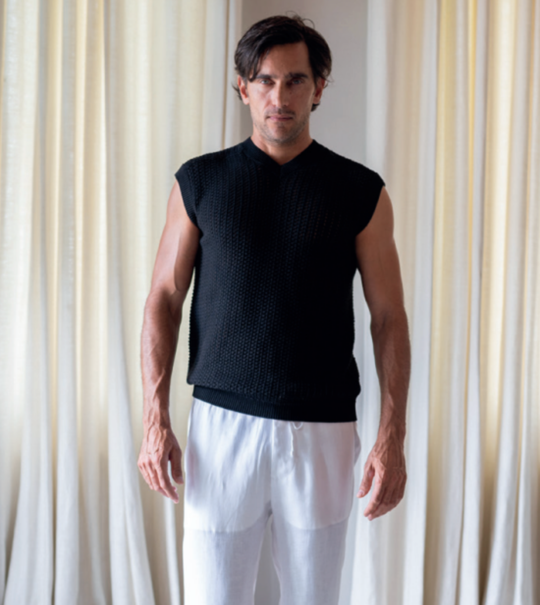 GILET COTTON V NECK KNITTED - 4 colors - DANWARD