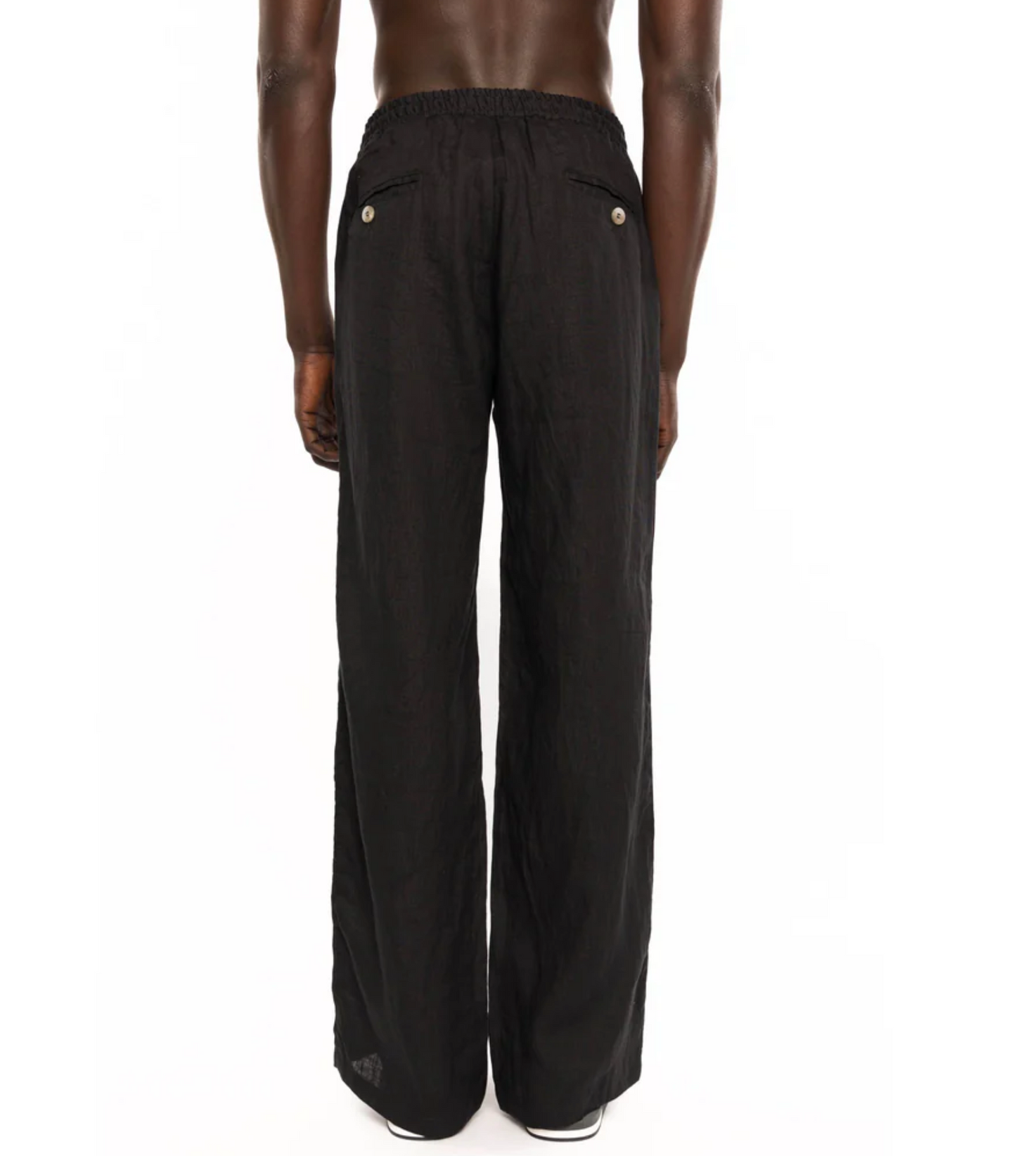 ELASTICATED LINEN TROUSERS WITH DRAWSTRING - DANWARD