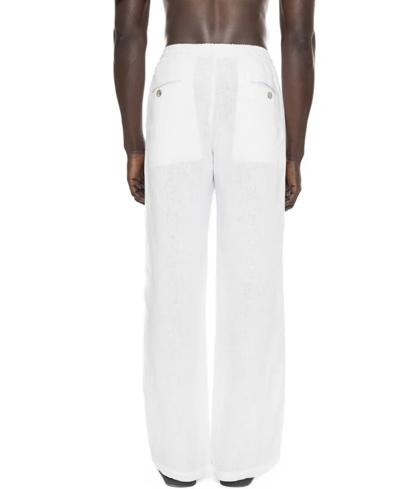 ELASTICATED LINEN TROUSERS WITH DRAWSTRING - DANWARD