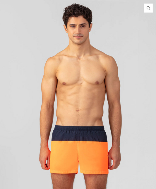 SWIM SHORT BICOLOR NAVY / ORANGE - RON DORFF