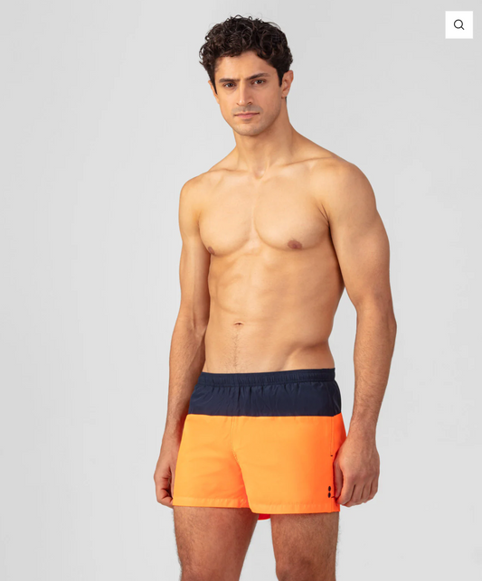 SWIM SHORT BICOLOR NAVY / ORANGE - RON DORFF
