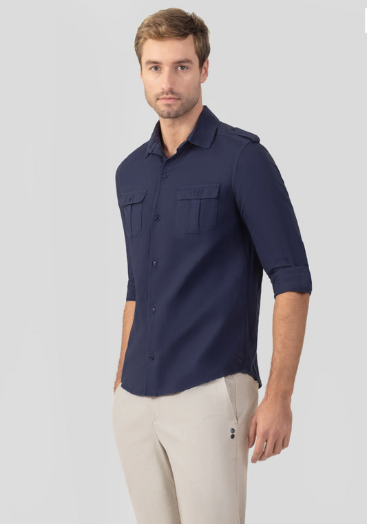 CHEMISE EN LIN MANCHE LONGUE - RON DORFF