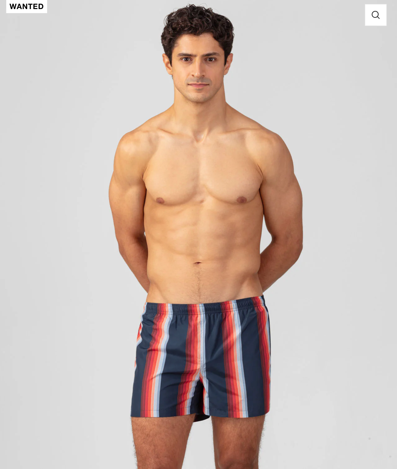 SWIM SHORT WITH STRIPES NAVY OR FADE BLUE - RON DORFF